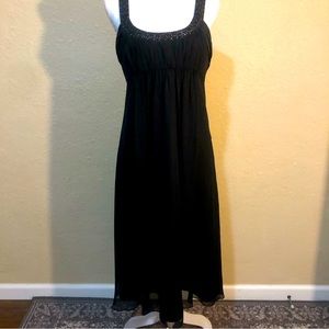 Jones New York Black Midi Dress with beading, size 12